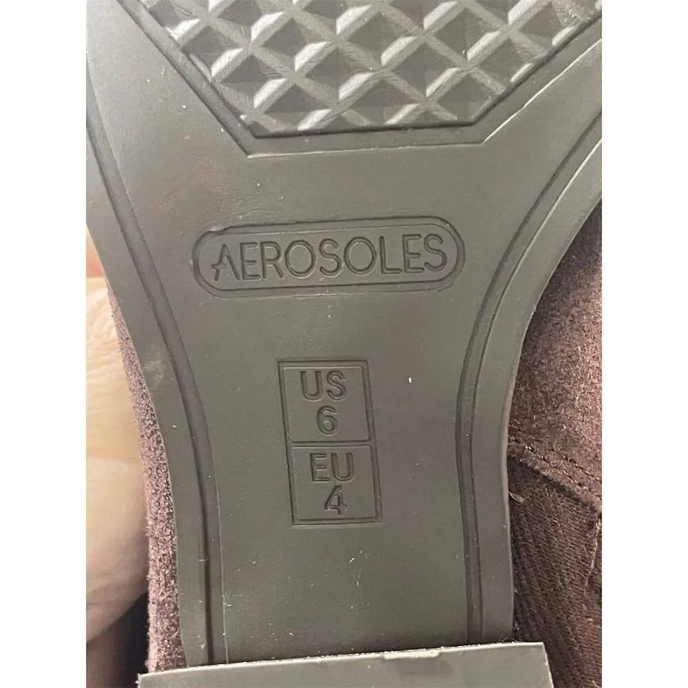 Aerosoles Women's Brown Knee-High Boots Size US 6 Zip Closure